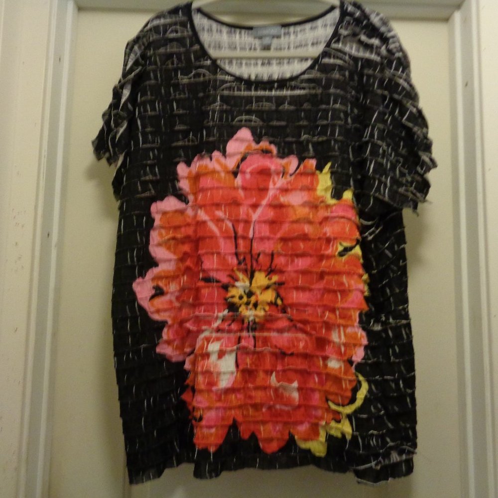 COQUETTE PRETTY GIRL BOHO  ESSENTIALS BIG FLOWER TIERED RUFFLES BLOUSE 3X